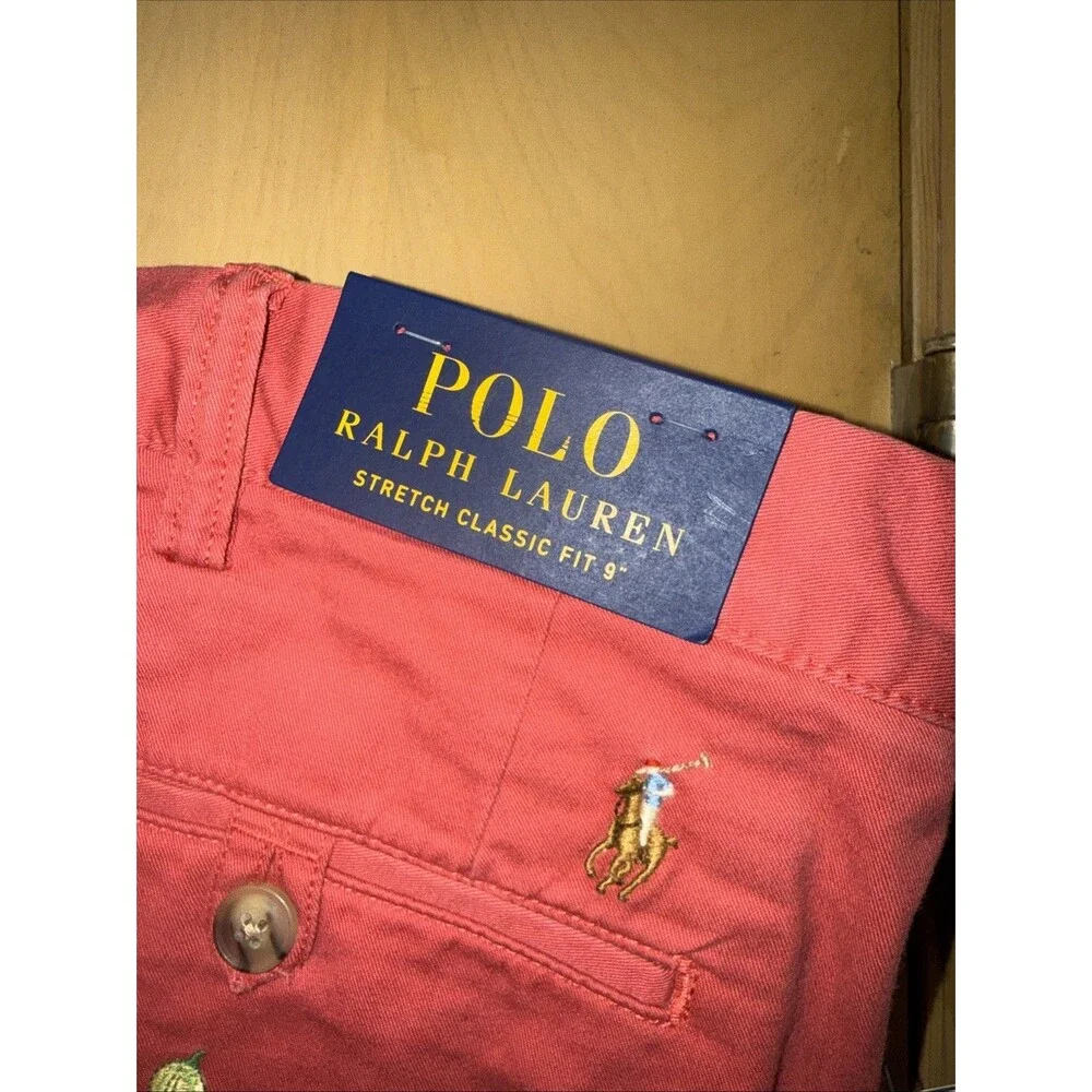 Polo Ralph Lauren Shorts Men's 46B Nantucket  Red Embroidered Stretch Chino.NWT